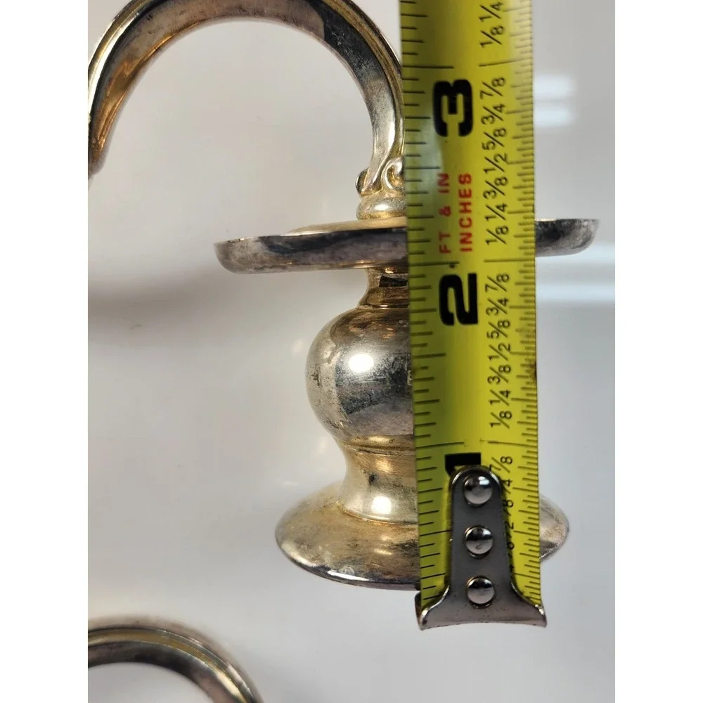 Lot of 2 Vintage Silver Plated Candelabra Replacement Arms 1-Candle Cup
